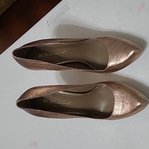 BCBGENERATION Women's Holmy Gold & Brown Marbled-Look Heels Size 7.5 - Picture 3 of 14